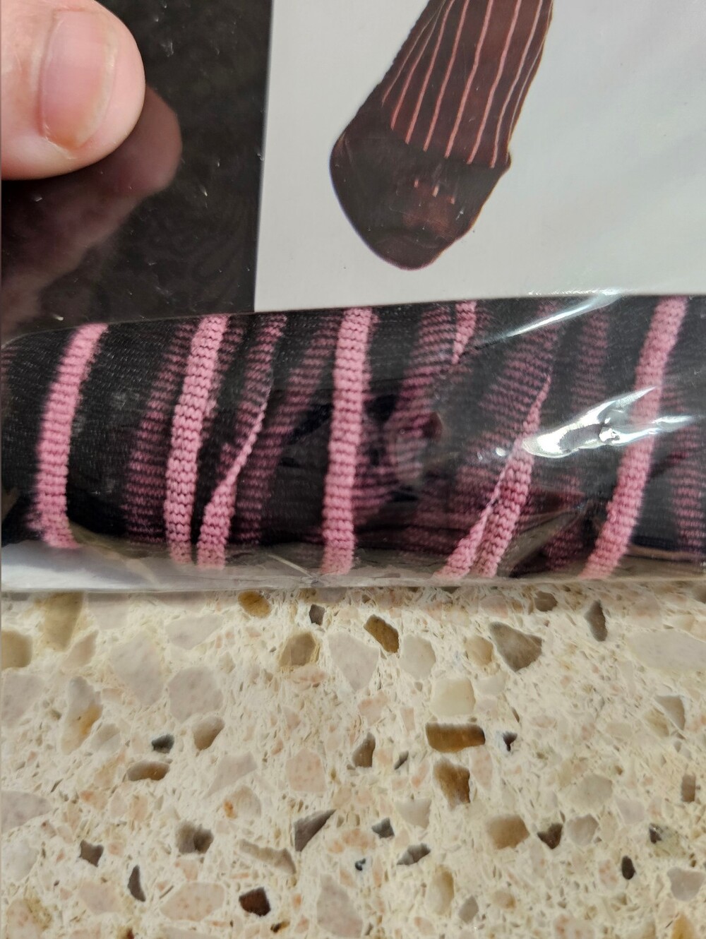 Leg Avenue Black and Pink Striped Thigh-High Stockings - Picture 2 of 6